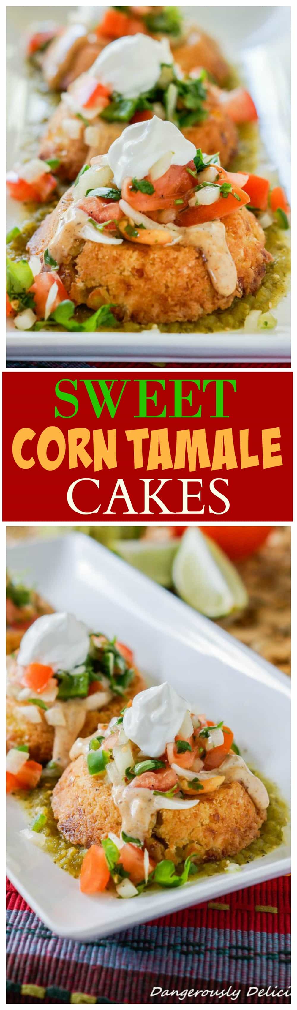 Thank you Crystal from Dangerously Delicious for sharing these Sweet Corn Tamale Cakes!