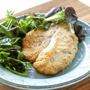 Parmesan Tilapia - a fish recipe that tastes like Doritos and it's healthy. the-girl-who-ate-everything.com
