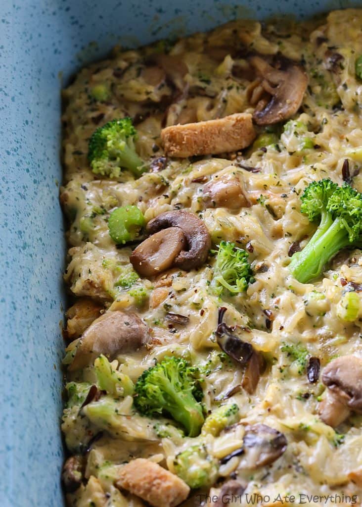 Chicken, Mushroom, Broccoli, and Rice Casserole - a home cooked meal that is a little of everything. the-girl-who-ate-everything.com