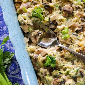 Chicken, Mushroom, Broccoli, and Rice Casserole - a home cooked meal that is a little of everything. the-girl-who-ate-everything.com