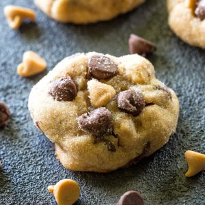 The Best Peanut Butter Cookies - studded with chocolate chips and peanut butter chips. the-girl-who-ate-everything.com