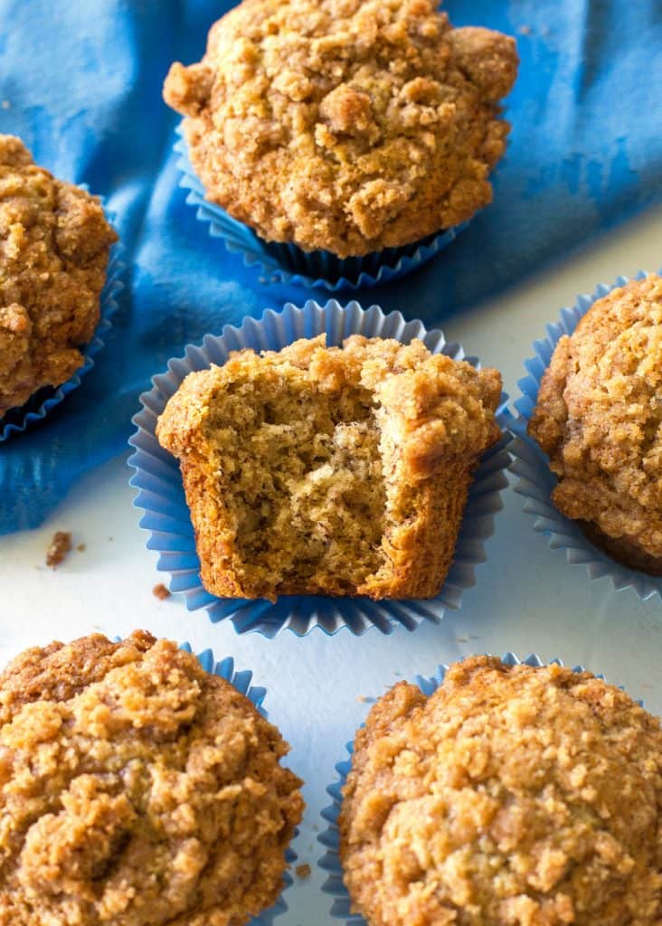 Banana muffins with a bite taken out