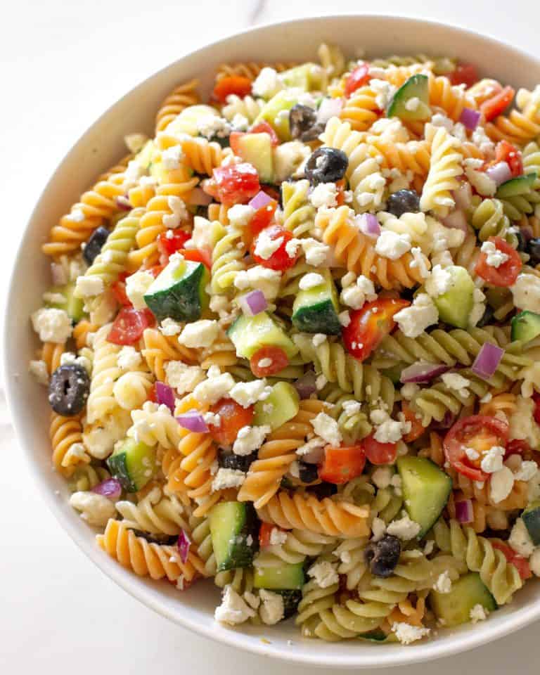Feta and Vegetable Rotini Salad - The Girl Who Ate Everything