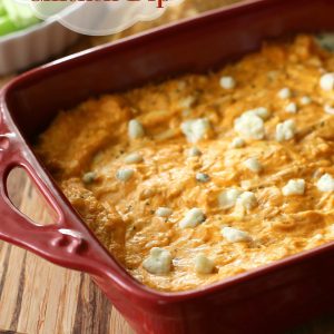 Buffalo Chicken Dip - a tried and true recipe we eat almost every Sunday! the-girl-who-ate-everything.com