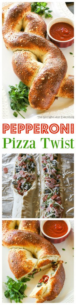 This Pepperoni Pizza Twist is an easy weeknight dinner. Pizza doesn't have to be hard! This is a great spin on pizza night. #pizza #night #pepperoni #twist #easy #dinner #recipe