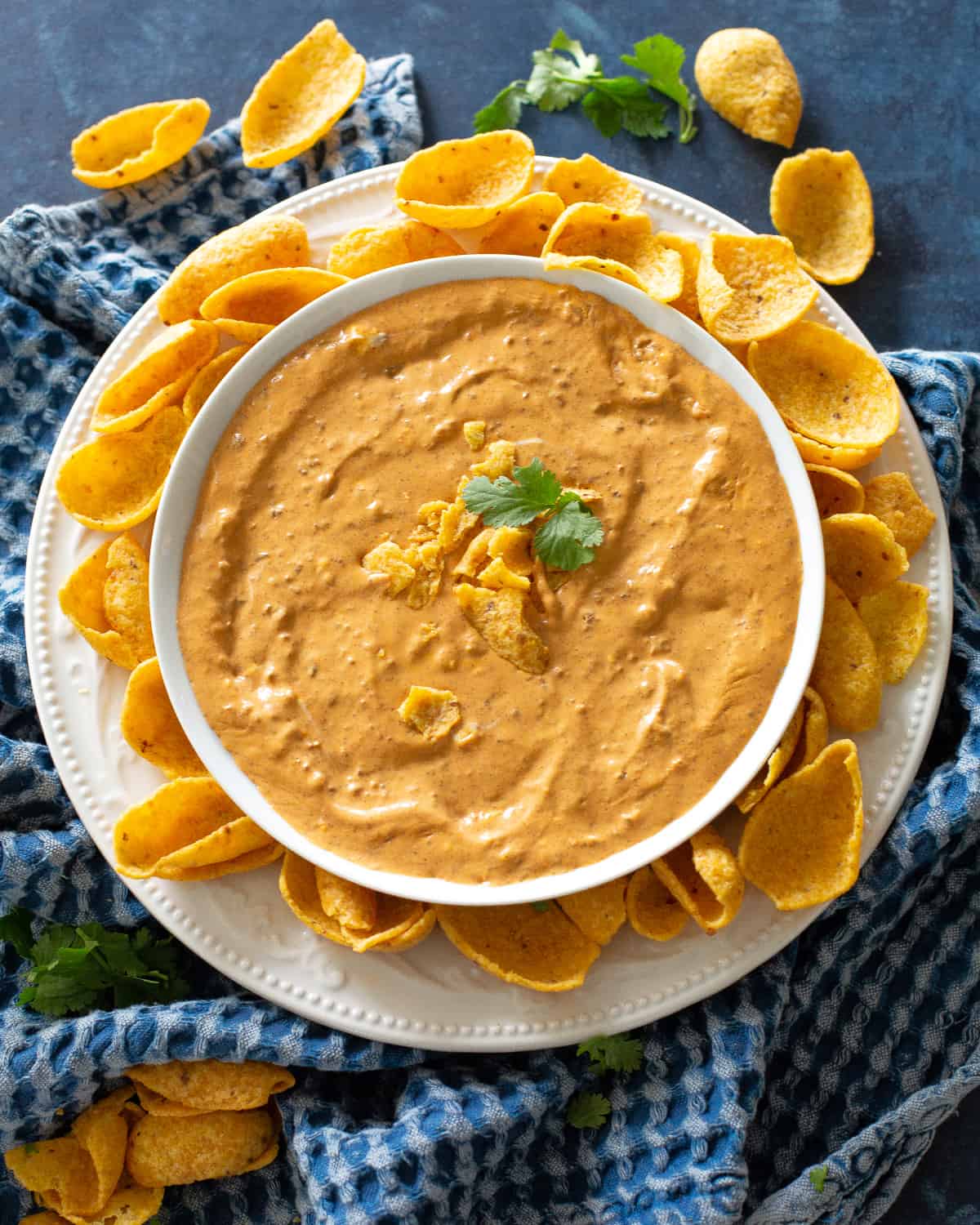 chili cheese dip in a bowl