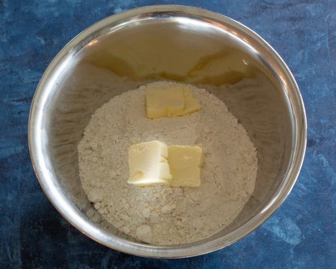 butter on flour