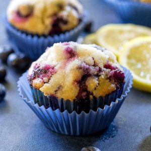 Lemon Blueberry Muffins on a plate