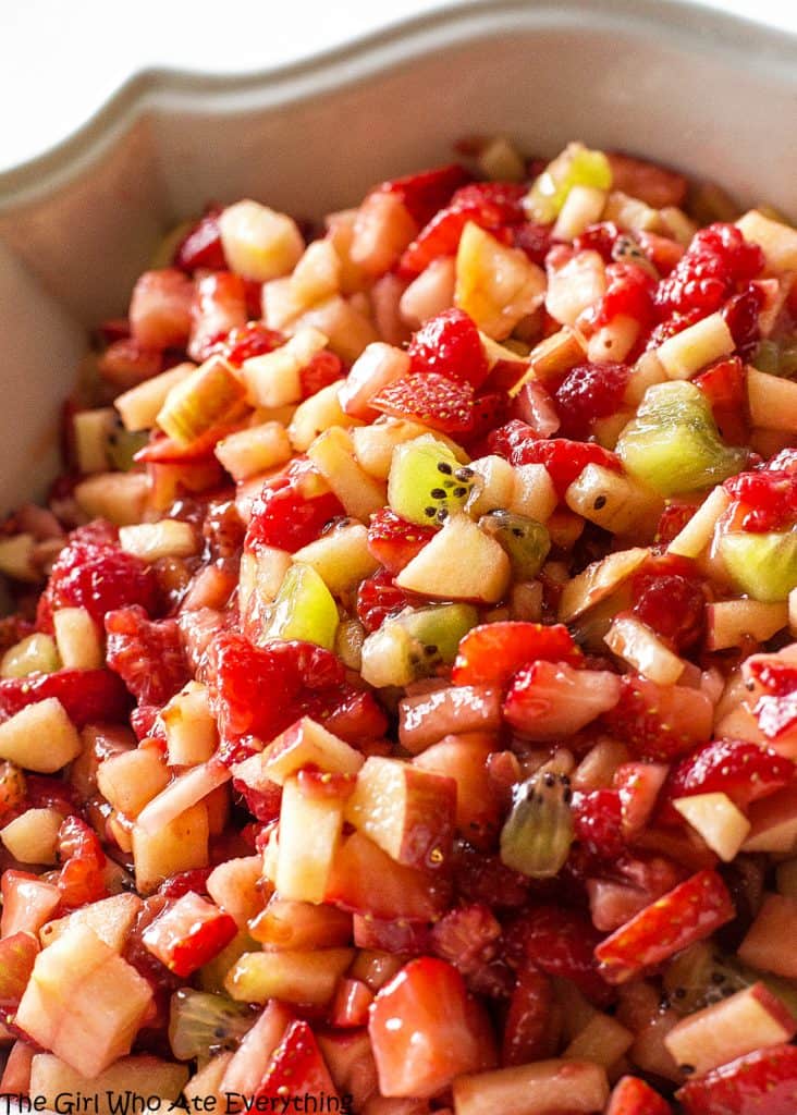 Fruit Salsa with Baked Cinnamon chips 