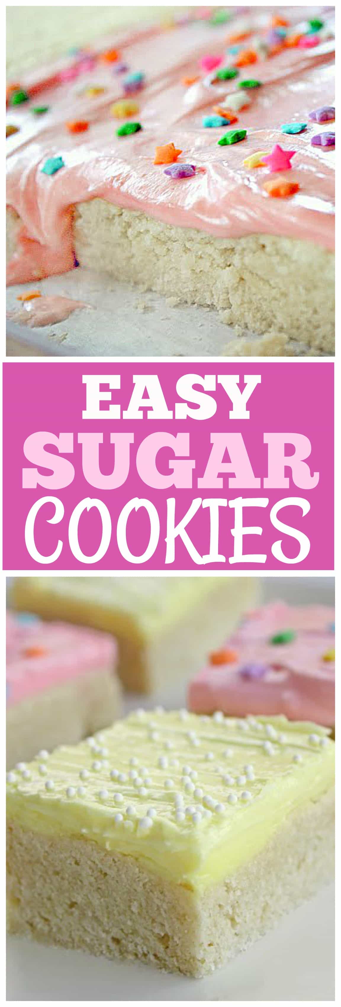 These Sugar Cookie Bars are a great way to make sugar cookies for a crowd. 