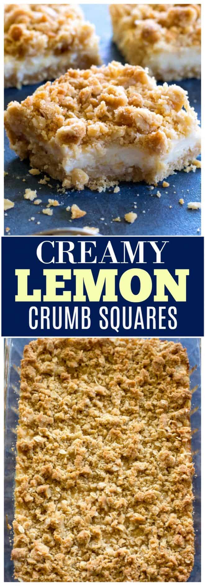 creamy lemon crumb squares