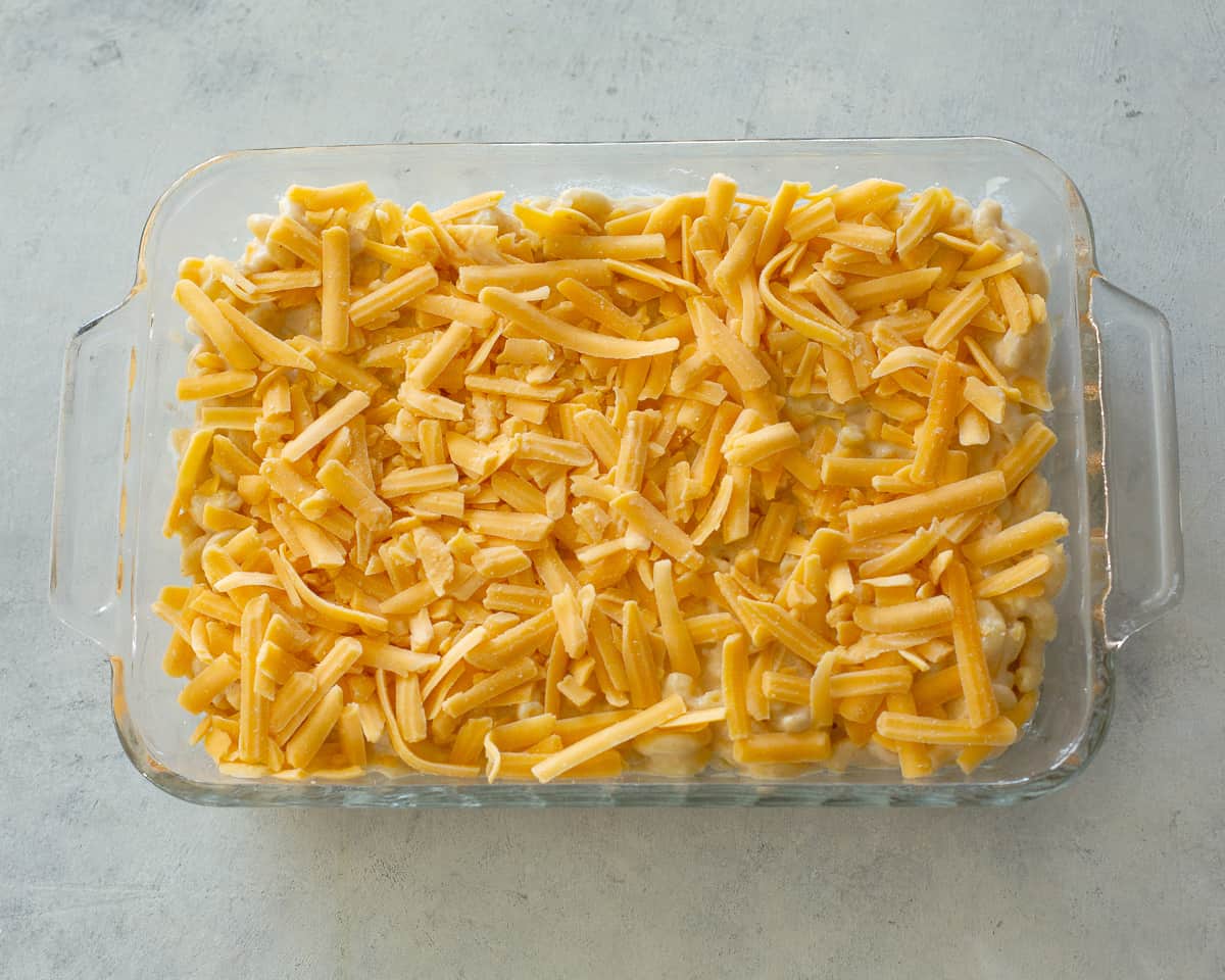 cheese on top of mac and cheese