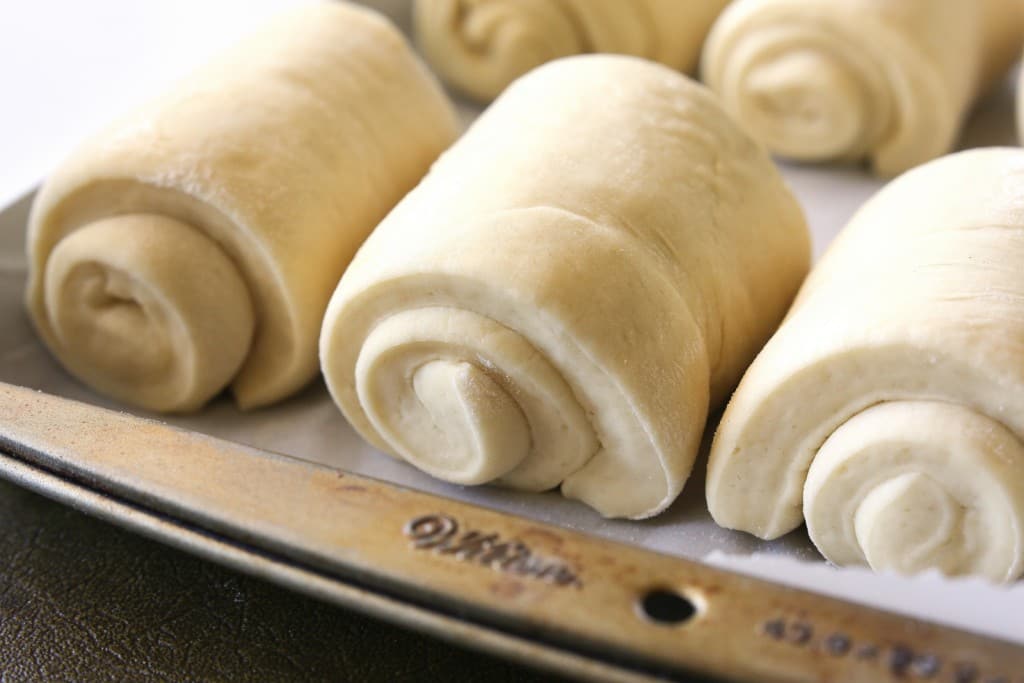 the dough is rolled into a pinwheel