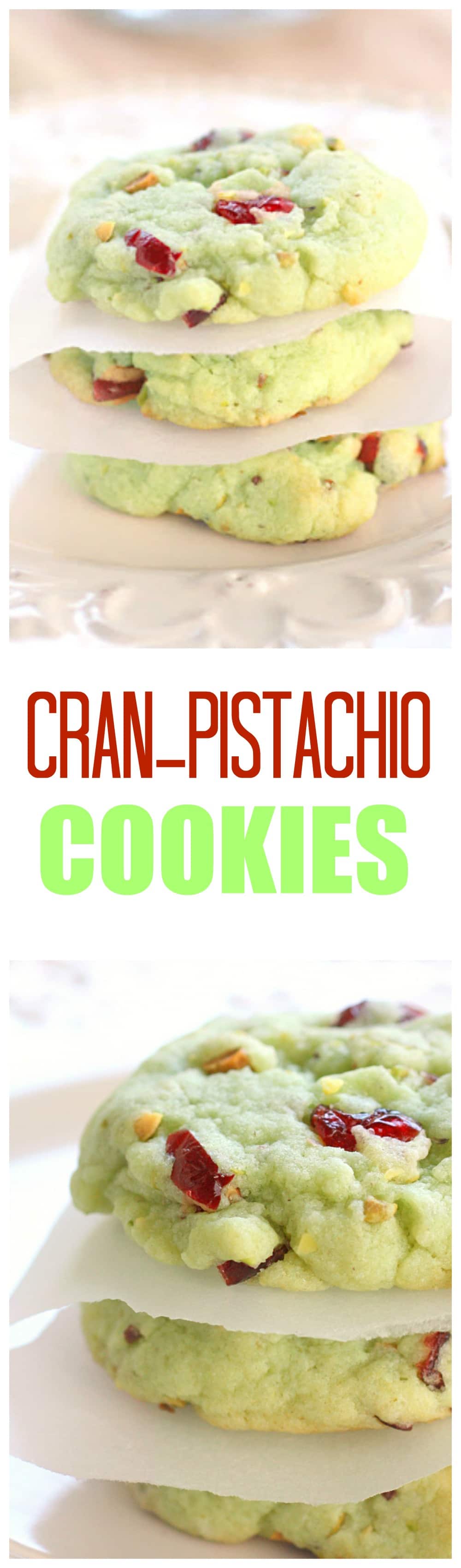 Cran Pistachio Cookies - festive and delicious! #cranberry #pistachio #cookies #christmas #plate