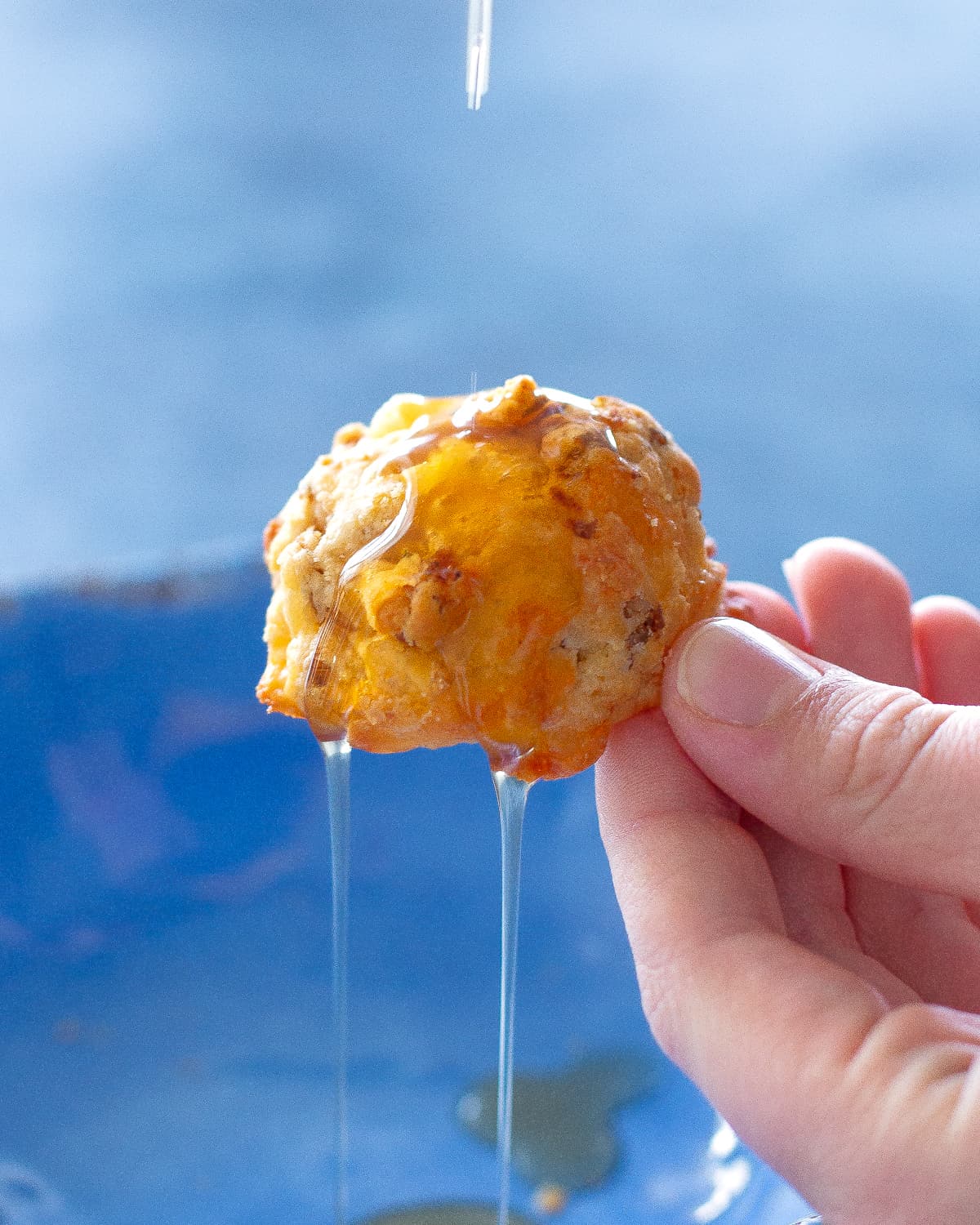 Sausage Cheese Balls with syrup