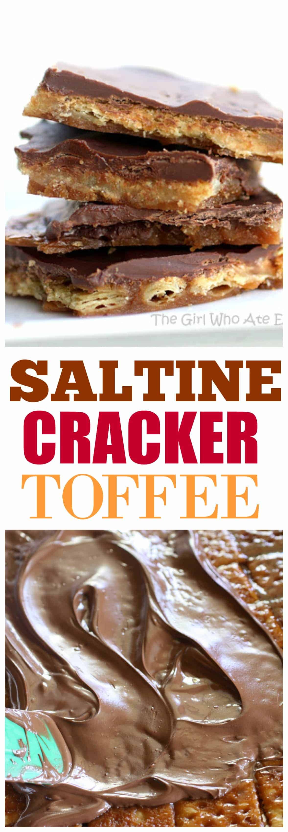 Saltine Cracker Toffee - my grandma's recipe and it's always a crowd pleaser. #chocolate #saltine #cracker #toffee #christmascrack #dessert