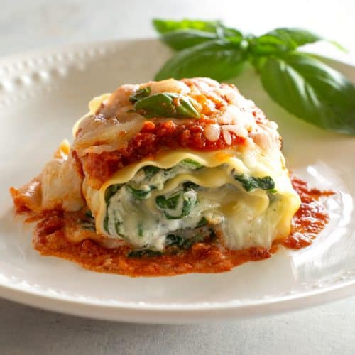 Spinach Lasagna Roll Ups - The Girl Who Ate Everything