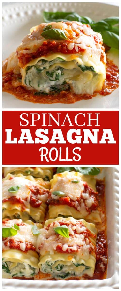 spinach Lasagna roll ups