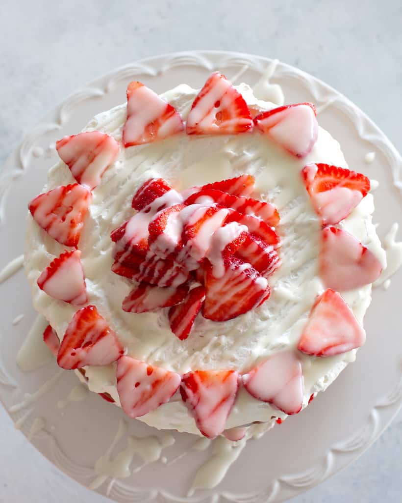 Strawberry Shortcake with Almond Glaze