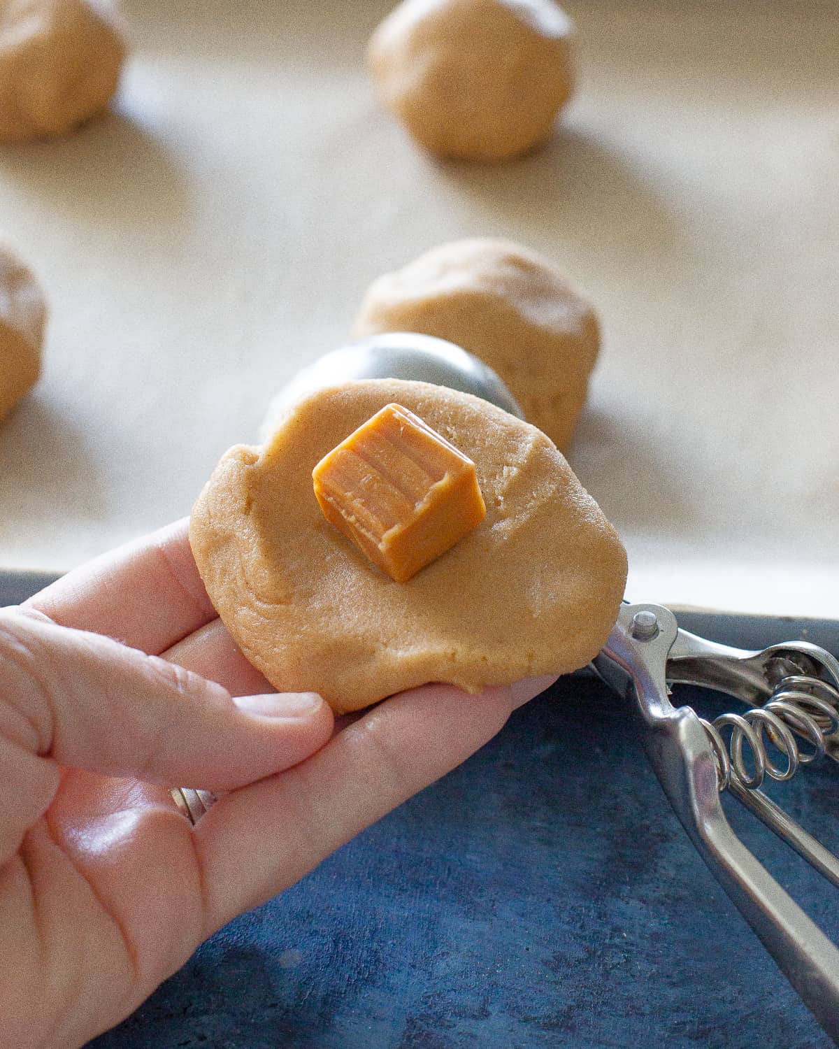cookie dough around a caramel