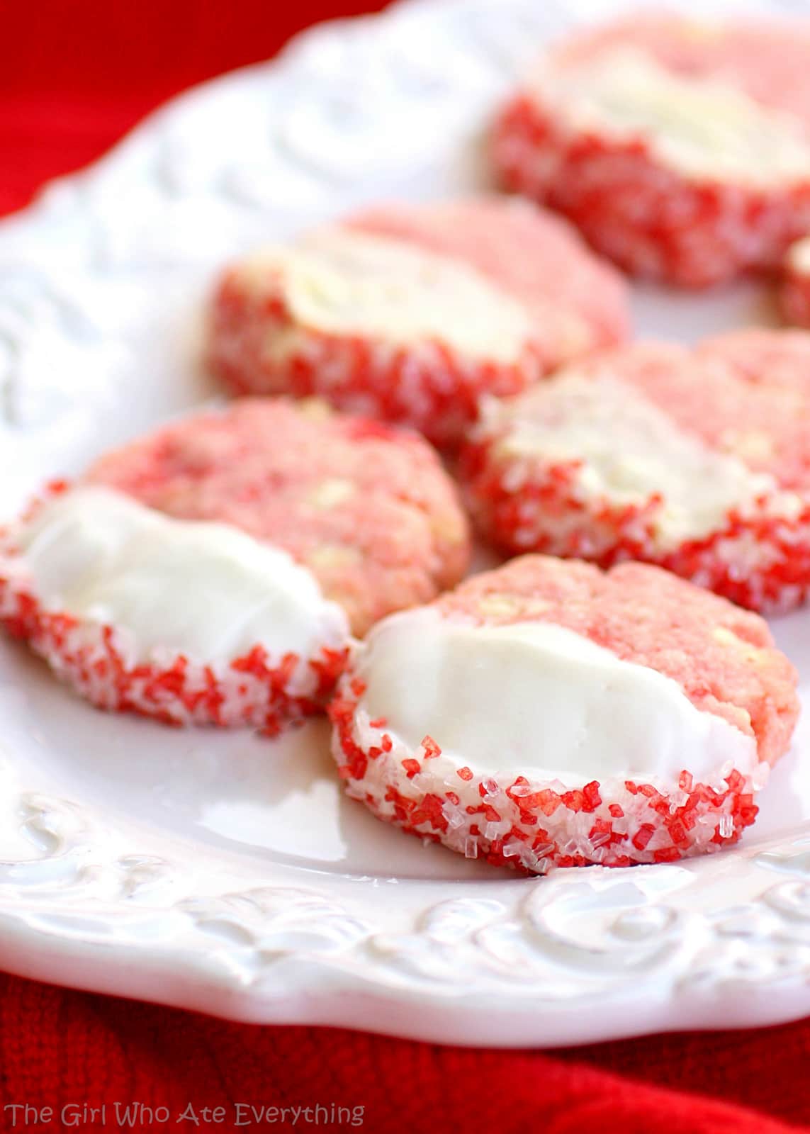Shortbread Cherry Almond Cookies - so good and so festive. the-girl-who-ate-everything.com