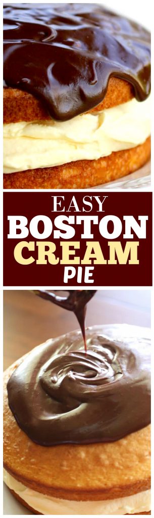 Easy Boston Cream Pie - The Girl Who Ate Everything