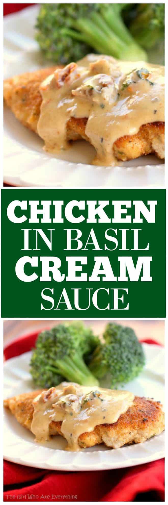 Chicken in basil cream sauce