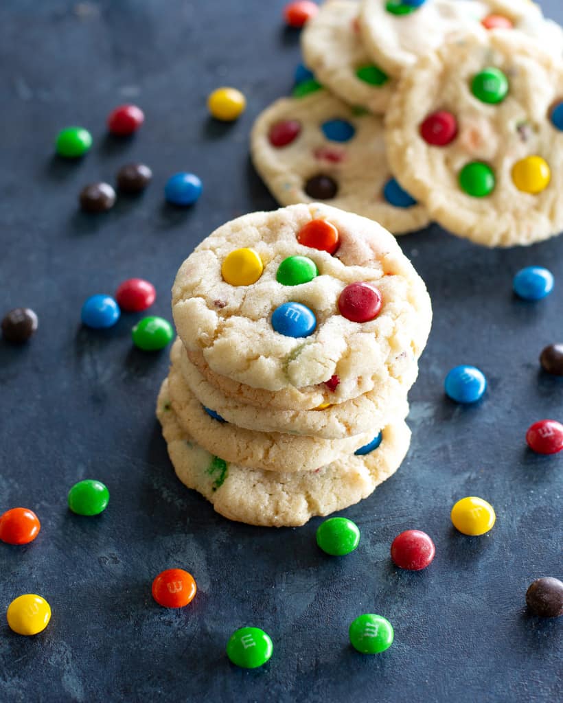 Chewy M&M Cookie Cake - Design Eat Repeat