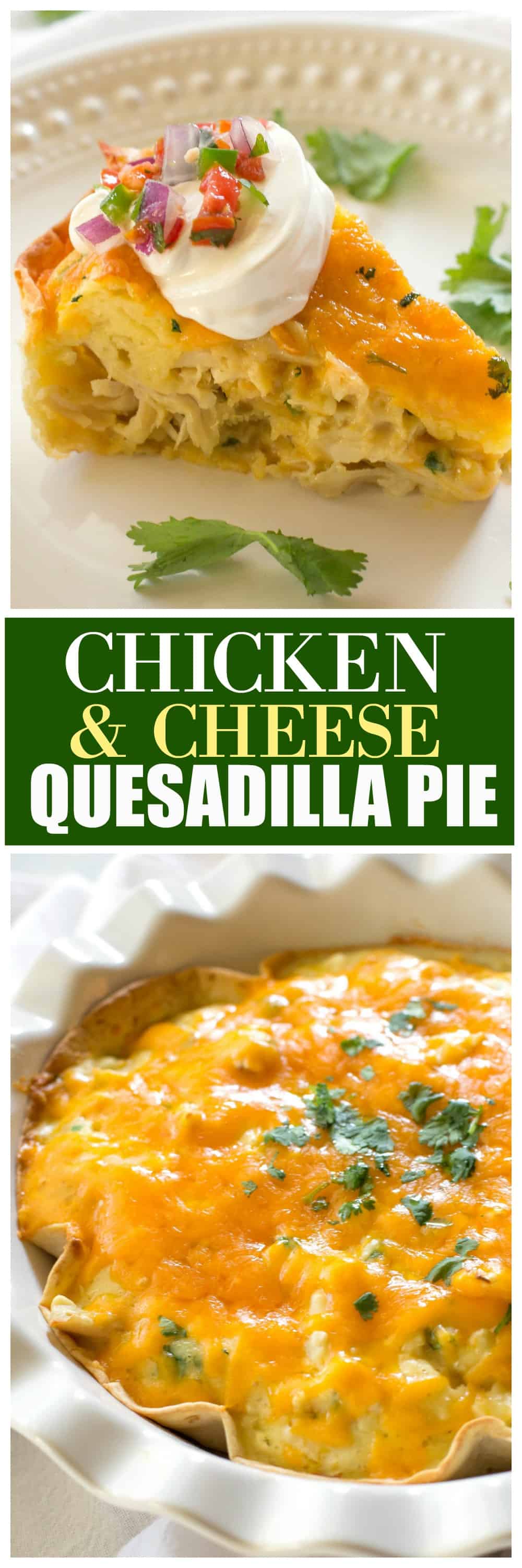Chicken and Cheese Quesadilla Pie - The Girl Who Ate Everything
