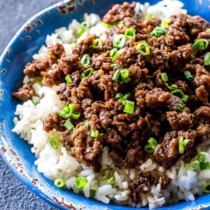 Cheater Korean Beef - a quick version of the classic served over rice or in lettuce wraps for a low-carb option. the-girl-who-ate-everything.com