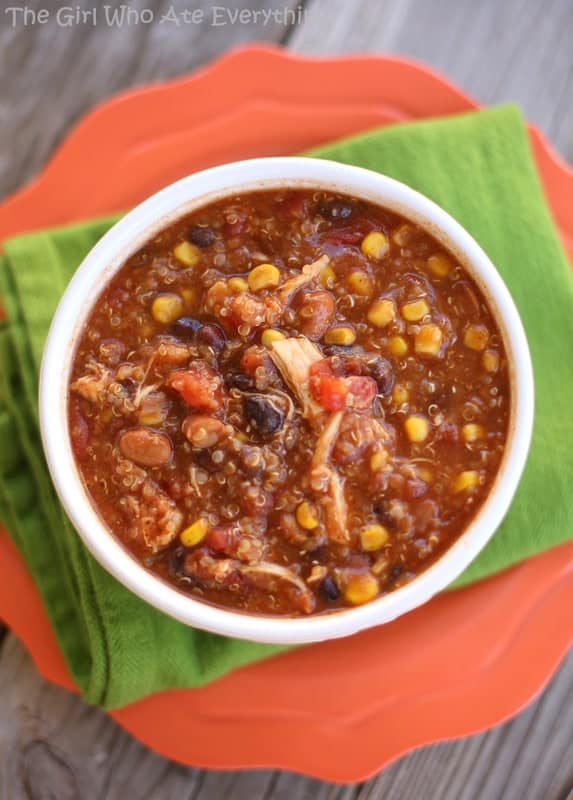 Slow Cooker Quinoa Chicken Chili The Girl Who Ate Everything