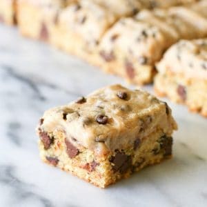 Chocolate Chip Cookie Dough Squared Bars | The Girl Who Ate Everything