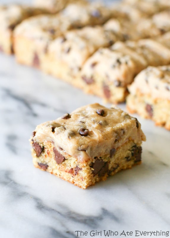 Chocolate Chip Cookie Dough Squared Bars | The Girl Who Ate Everything
