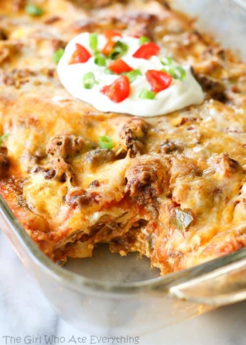 Taco Lasagna Recipe (+VIDEO) - The Girl Who Ate Everything