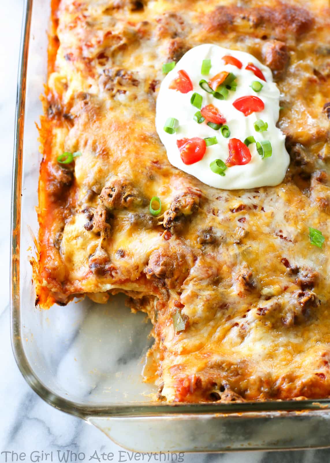 Taco Lasagna - only 7 ingredients Easy Dinner Casserole Freezer Friendly