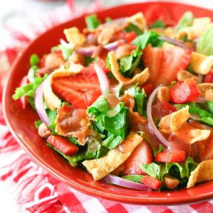 Strawberry Wonton Spinach Salad | The Girl Who Ate Everything