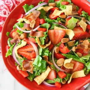 Strawberry Wonton Spinach Salad | The Girl Who Ate Everything