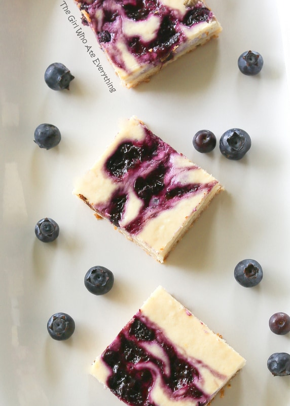 cheesecake bars on a plate