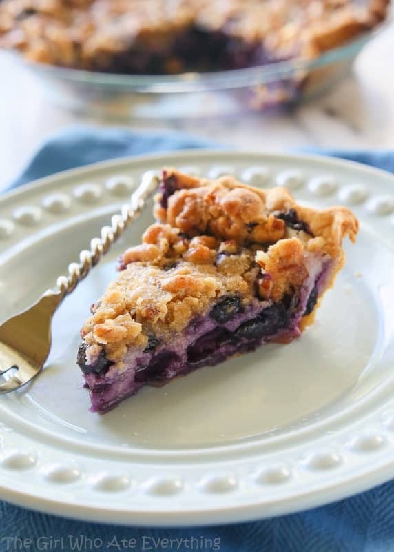 Blueberry Custard Pie - A creamy blueberry custard topped with a sweet streusel. the-girl-who-ate-everything.com