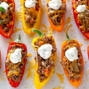 mini stuffed peppers with sour cream