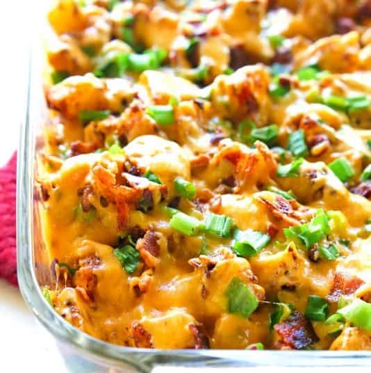 Buffalo Chicken and Potato Casserole - The Girl Who Ate Everything