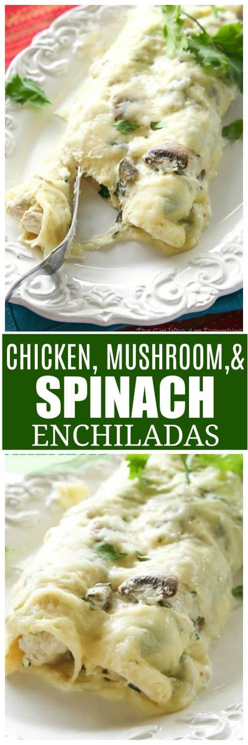 Mushroom, Spinach, & Chicken Enchiladas The Girl Who Ate Everything