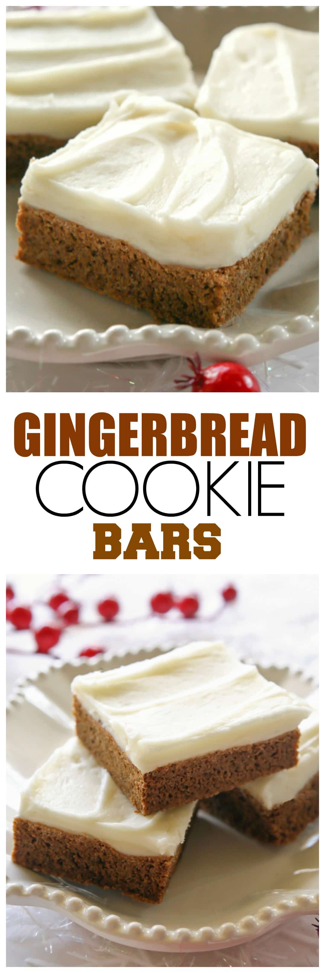 Gingerbread Cookie Bars - incredibly soft and chewy. Way easier than making gingerbread men. the-girl-who-ate-everything.com