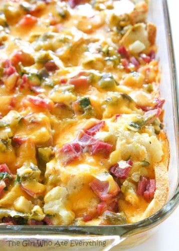 Chili Cheese Ham Strata - The Girl Who Ate Everything