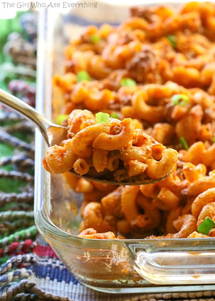 Easy Taco Bake - A pasta dish that tastes like a taco! the-girl-who-ate-everything.com