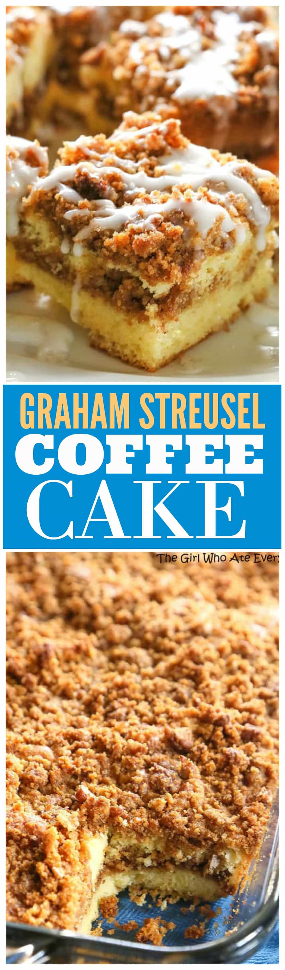 Graham Streusel Coffee Cake - an unbelievably easy coffee cake with lots of brown sugar, graham crackers, and cinnamon. the-girl-who-ate-everything.com