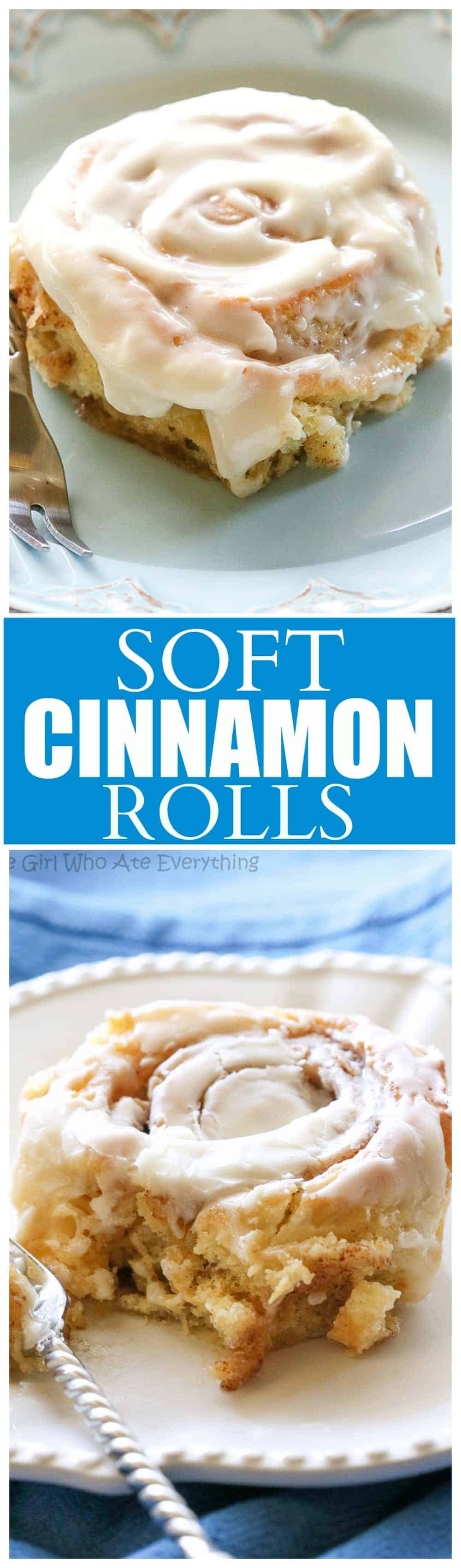 Soft Cinnamon Rolls - no-fail cinnamon rolls that are so soft and covered with cream cheese frosting. #homemade #cinnamon #rolls #scratch #recipe #breakfast