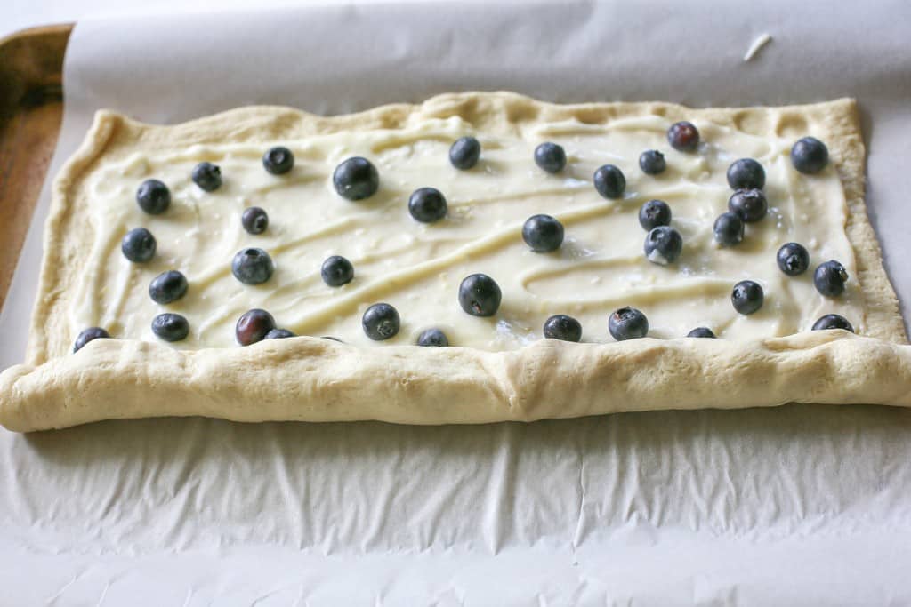 Blueberry Lemon Crescent dough