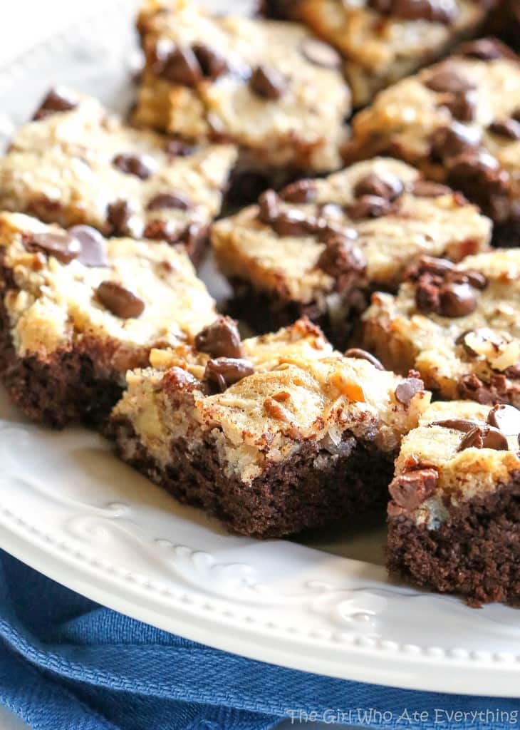 These German Chocolate Cake Bars are all the flavors of your favorite cake in a bar! the-girl-who-ate-everything.com