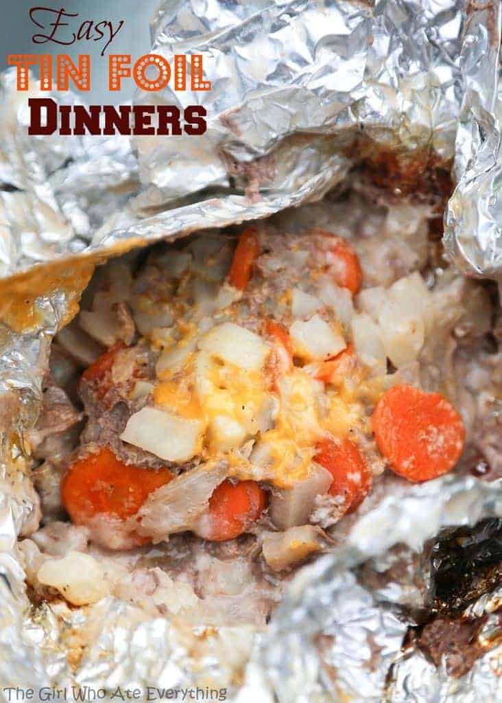 Easy Tin Foil Dinners - a camping tried and true recipe. Also called "hobo" dinners. So good! the-girl-who-ate-everything.com